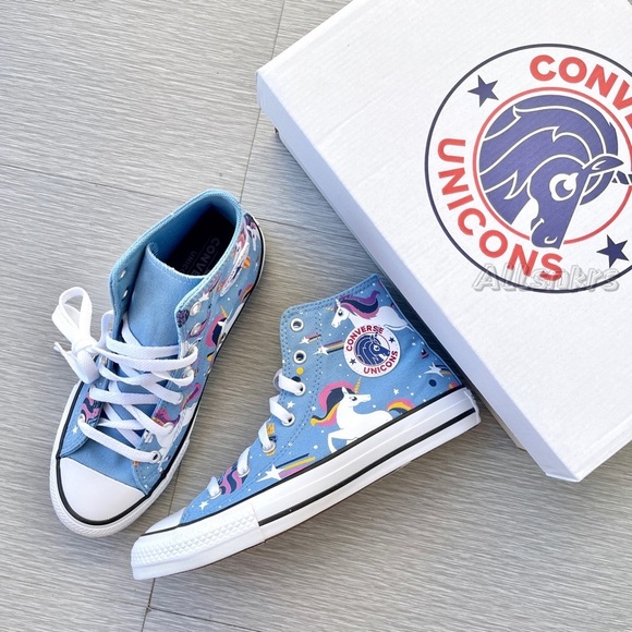 Converse Unicorns Light Blue ChuckTaylors High - Picture 2 of 8